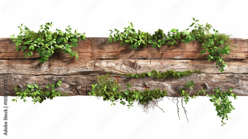 Poster illustration of green leaves arranged around and with space for text, for use in designing and prese
