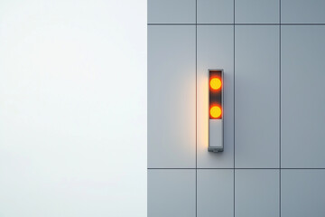 Red Light Signal on Urban Wall