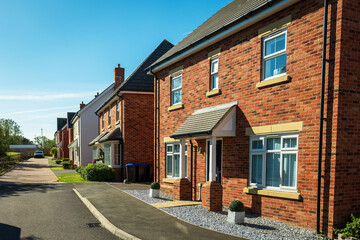 traditional detached house within residential estate in England UK