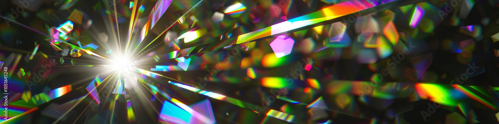 Canvas Prints bright, multi-colored rays on a black background. abstract background for banner.