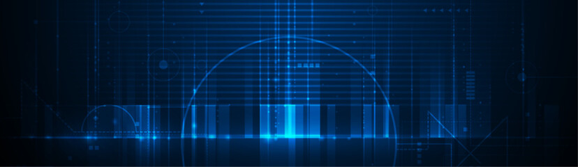 Big Data futuristic, hi tech technology, light line design. Vector datum digital background. Illustration innovation data system, cyber space, communication internet, information, connection concept