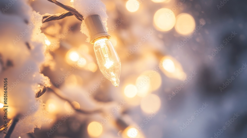 Poster joyful expressions with soft lights in a snowy background