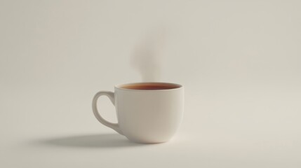 Cozy Comfort: Hot Tea in Cup with Steam on White Background for Relaxing Drink Concept