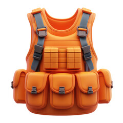 3D Cartoon Style Icon of a Vest for Fashion and Design Uses, isolated on transparent background, PNG Format