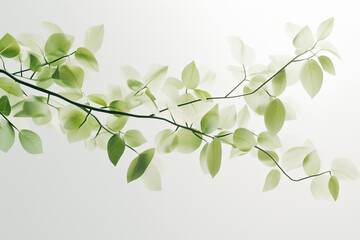 Obraz premium Fresh Green Leaves on a Branch