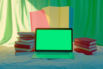 Laptop and Books Composition