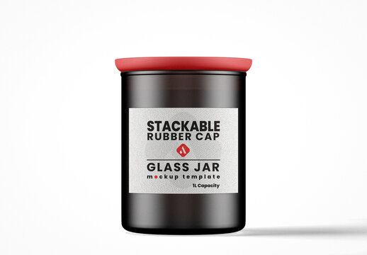 Stackable Matte Glass Jar Mockup