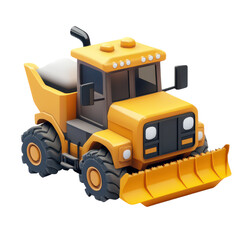 Cartoon Style 3D Snow Plow Icon for Winter Transportation Needs, isolated on transparent background, PNG Format