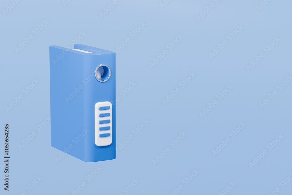 Poster 3d file folder with paper business icon. minimal binder file folder document icon. office equipment 