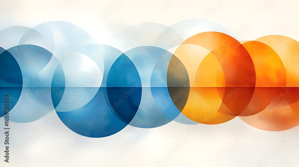 Aufkleber abstract fusion of colorful circles emphasizing harmony and balance in design aesthetics for contemp
