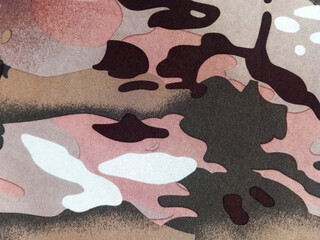 Modern fashion background template made of military camouflage fabric close up