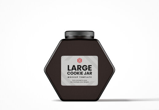 Hexagonal Matte Glass Cookie Jar Mockup