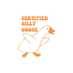  silly goose designs for tshirt design printing vector illustration with fonts