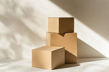 Minimalist Cardboard Box Arrangement