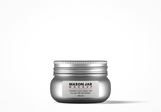 Small Aluminum Mason Jar Mockup
