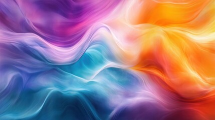 Fototapeta premium Colorful abstract waves, vibrant hues of purple, blue, orange, and pink