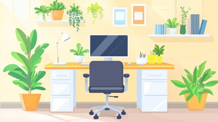 Vibrant Contemporary Workspace with Ergonomic Design