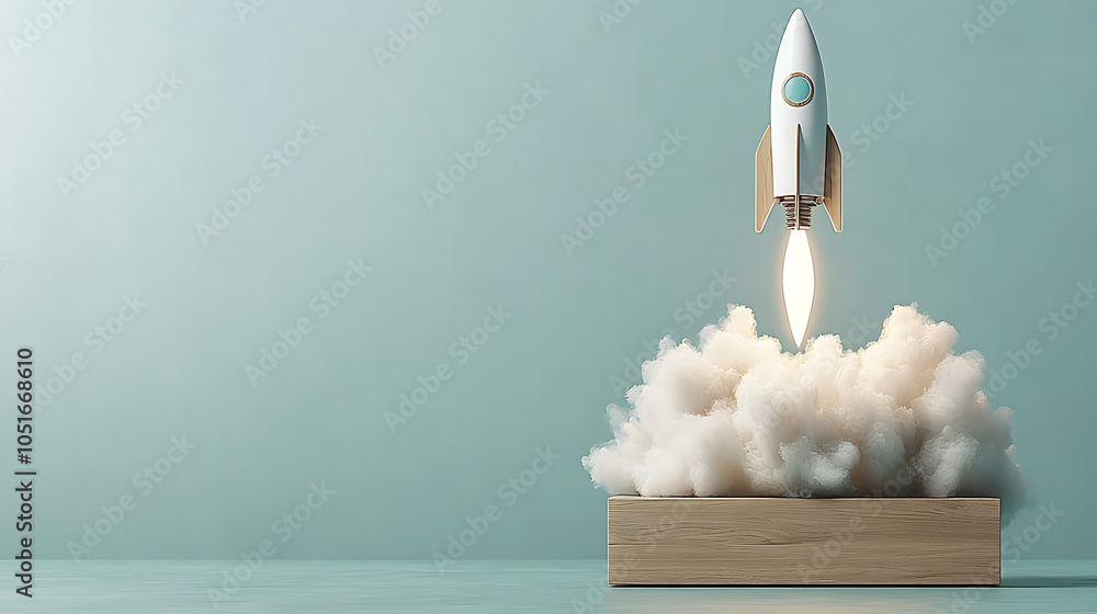 Poster launching into the future a creative representation of innovation and exploration through a model ro