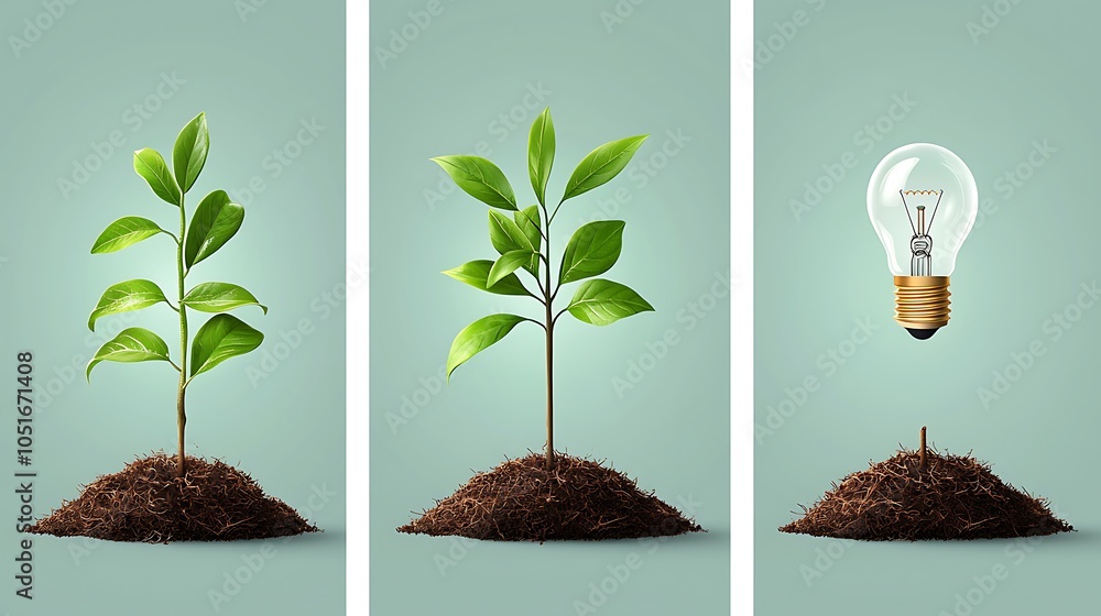 Poster the journey of growth from seedling to innovation - exploring the connection between nature and idea