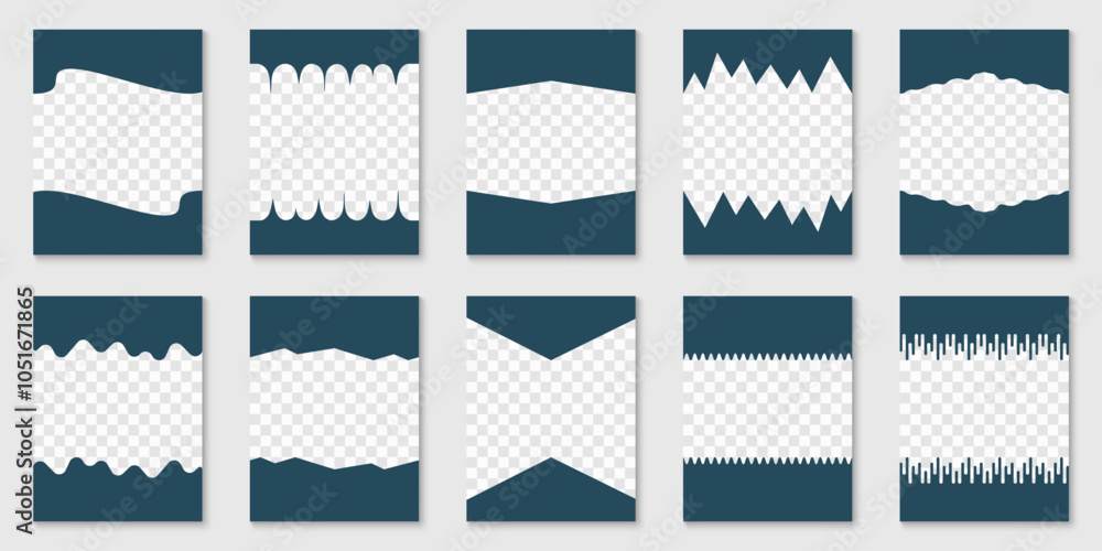 Poster template divider header for app, banners or posters. set of separator shapes for website. abstract c