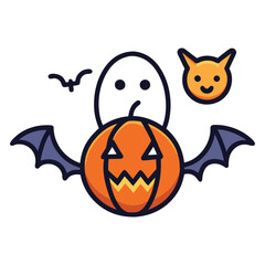 Fototapeta premium Spooky Halloween Vector Designs: Creepy Creatures and Festive Fun