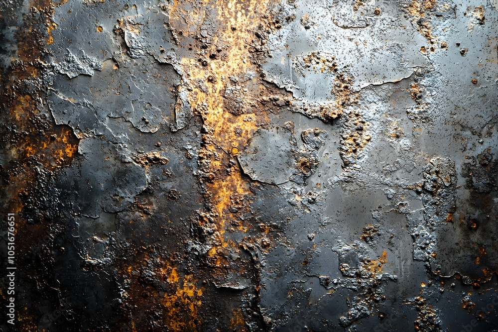 Poster textured metal surface showing rust and corrosion patterns