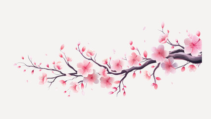 Elegant cherry blossom branch illustration