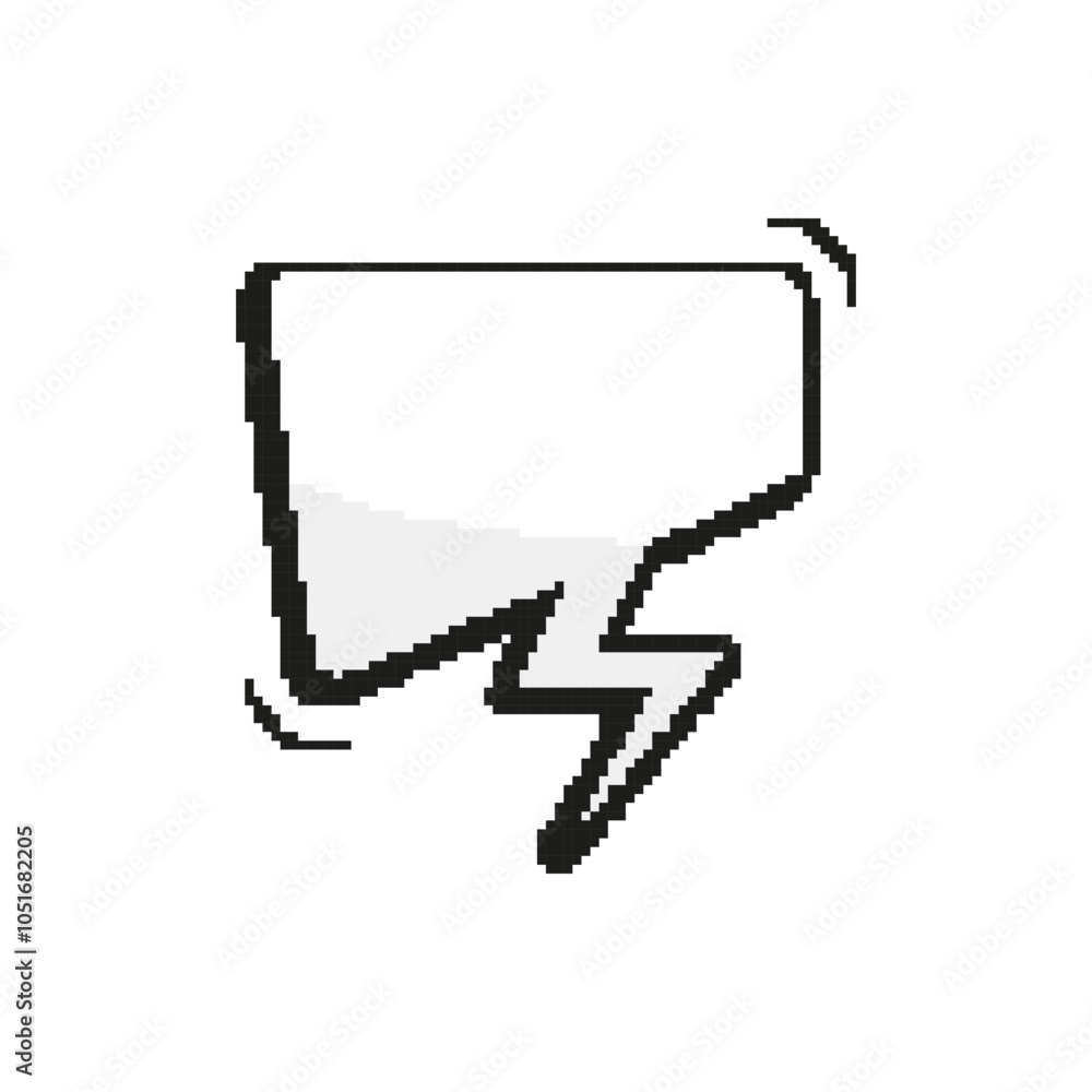 Poster empty pixel speech bubble message dialogue for text. texting dialogue box icon. pixelated blank dial