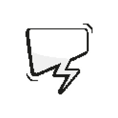 Empty Pixel Speech Bubble Message Dialogue for Text. Texting Dialogue Box Icon. Pixelated Blank Dialogue. 8 Bit Retro Style. Speech Bubble Cloud. Isolated Vector Illustration