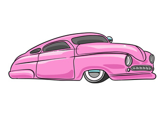An isolated pink Leadsled in cartoon style. Vector Illustration