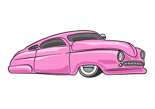An isolated pink Leadsled in cartoon style. Vector Illustration