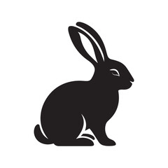 Obraz premium Rabbit Silhouette Vector Illustration