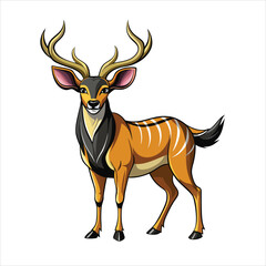 African deer Vector Logo Design, Deer color icon vector illustration on white background.	