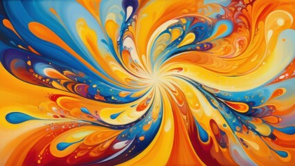 Fototapeta premium A vibrant swirl of warm colors creates a dynamic and energetic abstract design. Perfect for backgrounds and modern art projects