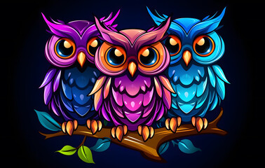 Obraz premium The majestic owl, or barn owl, shows off its striking features and intelligent eyes, reflecting the essence of a nocturnal hunter in the forest.