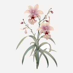 Obraz premium Elegant pink orchid illustration
