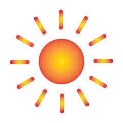 Sun vector icon on a white background. vector illustration.
