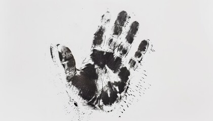 The Mark of Identity: A Handprint on White Paper