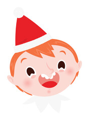 Christmas emoji - laughing elf boy.