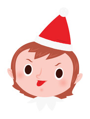 Christmas emoji - sticking out the tongue elf girl.