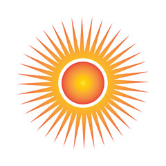 Sun vector icon on a white background. vector illustration.