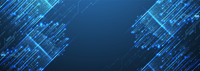 Obraz premium Big Data futuristic, technology light design. Vector datum digital background. Illustration innovation of data system. Hand drawn illustration.