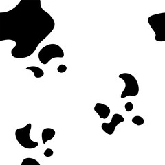 Texture spot, skin black white cow. Trendy animalistic seamless pattern for fashion, packaging, fabric and more.