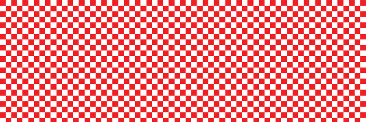 Chess board abstract. Red and white checkered pattern. Geometric modern pastel square background. Funky hippie fashion textile print