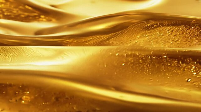 Abstract gold liquid. Golden wave background. Gold background. Gold texture. Lava  nougat  caramel  amber  honey  oil.