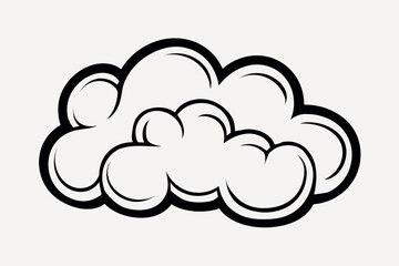 Cartoon cloud outline drawing