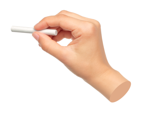 Hand with chalk isolated on transparent background. Contemporary art - Powered by Adobe