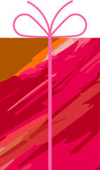 Fototapeta premium Christmas gift box with paint strokes pattern