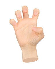 Hand shows gesture isolated on transparent background. Contemporary art