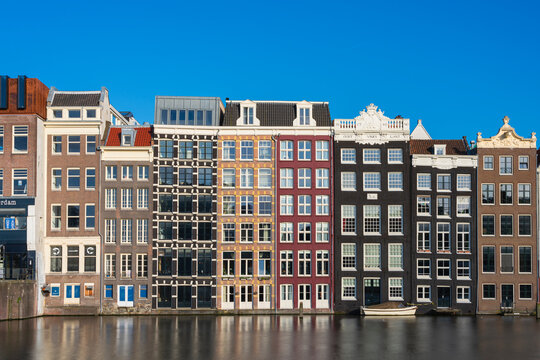 Dancing houses at Damrak, Amsterdam, The Netherlands, Europe